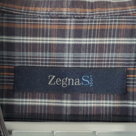 Zegna Sport Men Plaid Button‎ Up Shirt Size XL Long Sleeve Smart Casual Office - Picture 5 of 13